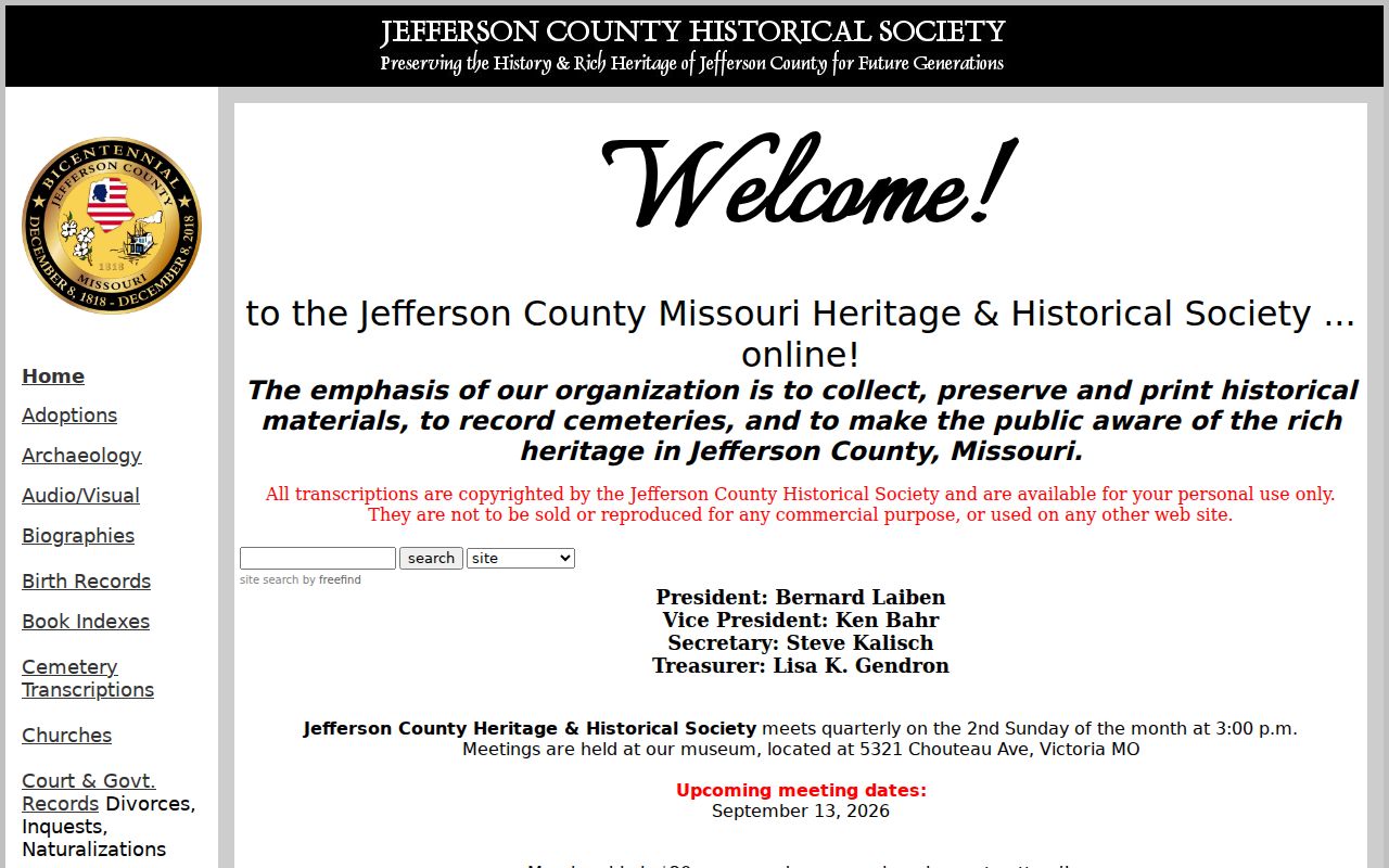Jefferson County city directory research lead at the Heritage and Historical Society