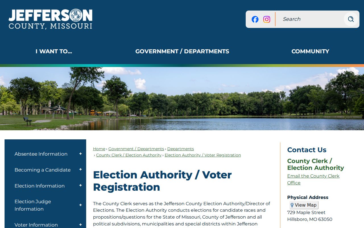 Jefferson County residents directory election authority voter registration information