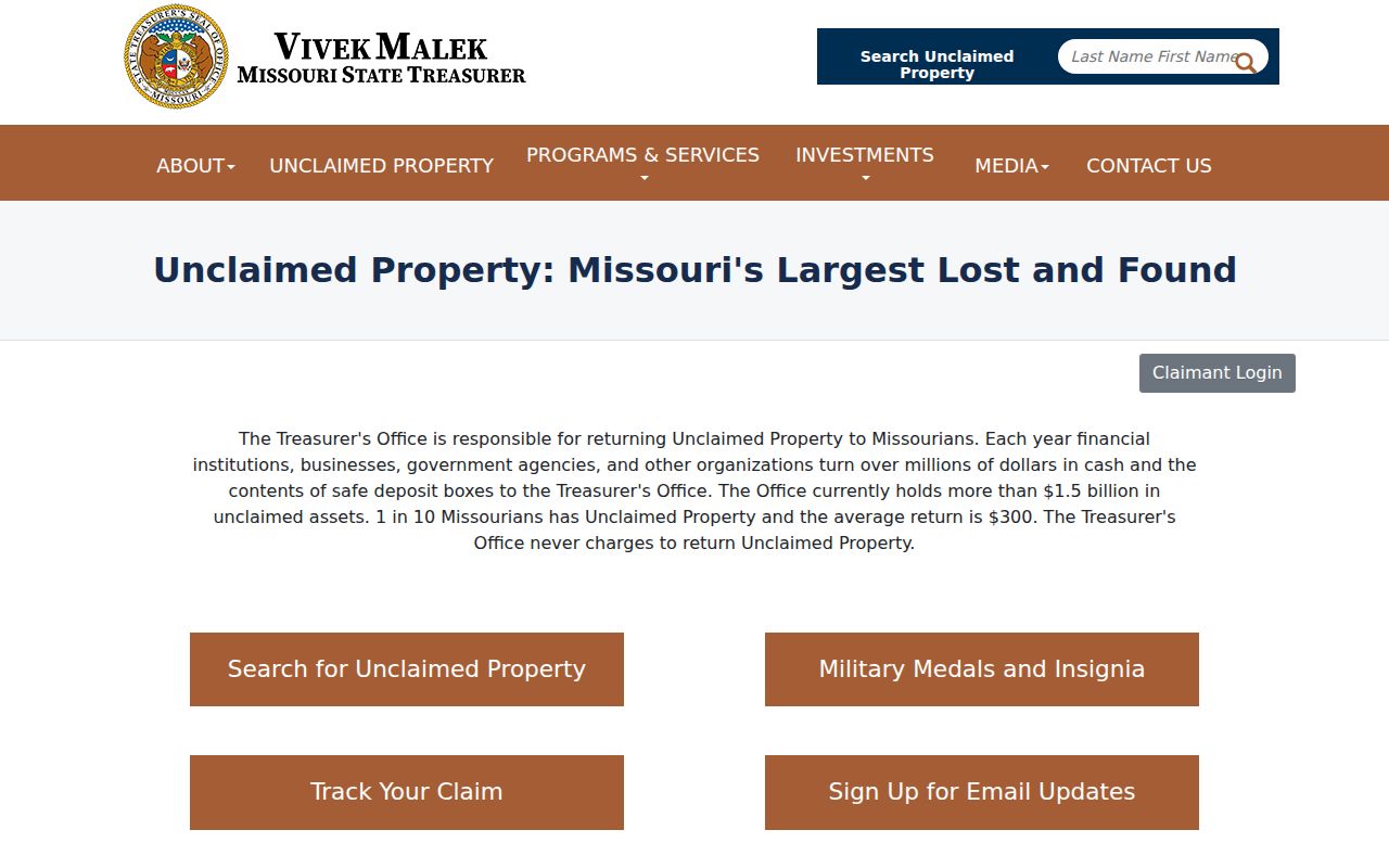 Jefferson County residents directory Missouri unclaimed property name search